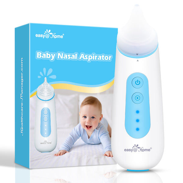 Easy@Home Nasal Aspirator for Baby: USB Rechargeable Electric Nose Suction, Gentle Effective Nose Sucker with 3 Levels of Adjustable Suction LED Night Light ENA102