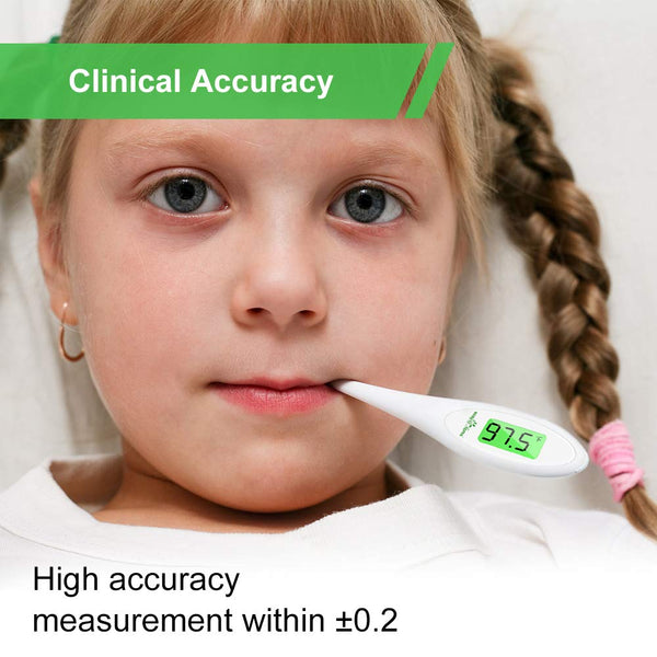 8 Sec Fast Reading Easy@Home Digital Oral Thermometer for Adult, Kid and Baby, Oral, Rectal and Underarm Temperature Measurement for Fever with Two-Color LCD Display Backlit and Alarm EMT-A12