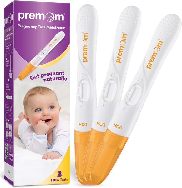 Premom Pregnancy Test Midstream: Early HCG Detection Sticks - 3 Pack Pregnant Test Kit