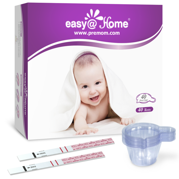 Tiras de prueba de orina Easy@Home 40 para embarazo (HCG), 40 pruebas de HCG