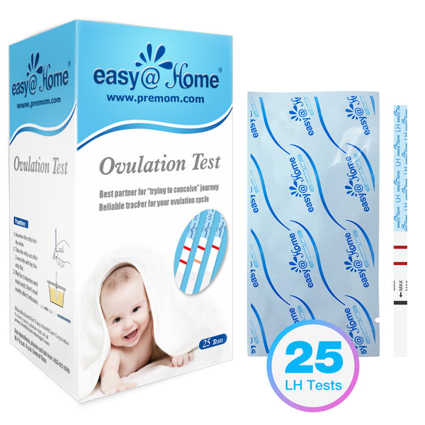 Kit de prueba de ovulación Easy @ Home 25, ovulación más simple y seguimiento de períodos, pruebas de 25 LH