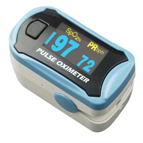 Easy@Home Oxímetro de pulso Medidor de saturación de oxígeno en sangre SpO2 y monitor de frecuencia cardíaca, pantalla OLED giratoria -EHP029