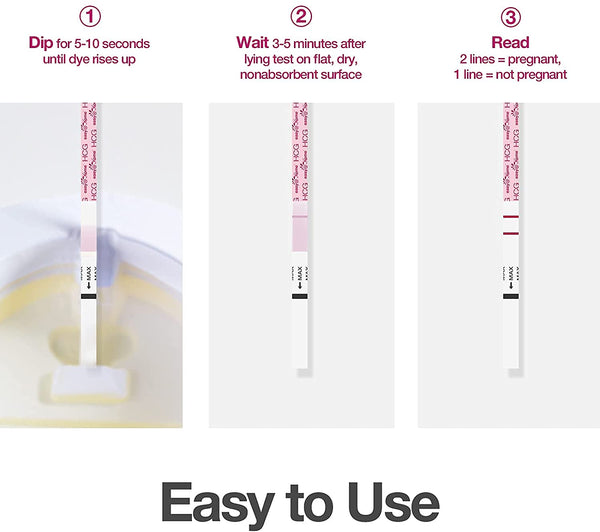 Easy @ Home 20 tiras de prueba de orina de embarazo (HCG), 20 pruebas de HCG
