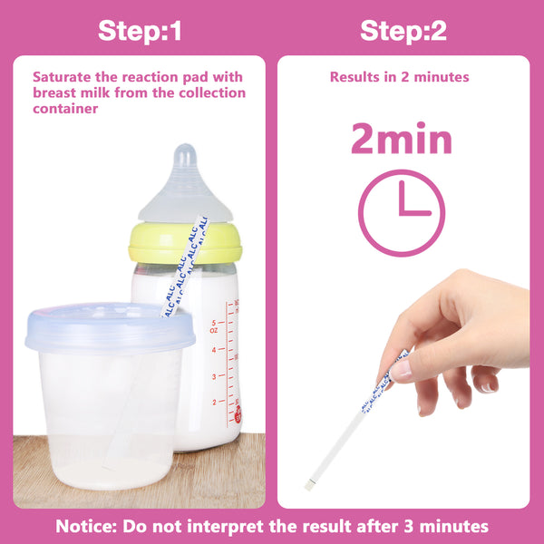 Bandelettes de test d'alcool pour le lait maternel Easy @ Home, test d'alcool à domicile pour les tests de lait d'allaitement et de lactation, donne aux mères allaitantes clarté, détection facile, rapide et précise, EBA-20T, paquet de 20