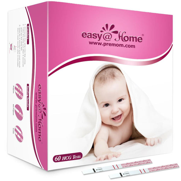 Easy@Home 60 tiras de prueba de orina de embarazo (HCG), 60 pruebas de HCG