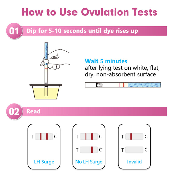 Easy @ Home 100 bandelettes de test d'ovulation et 20 bandelettes de test de grossesse - Le kit de prédiction d'ovulation fiable (100 LH + 20 HCG), alimenté par Premom Ovulation Predictor iOS et Android App