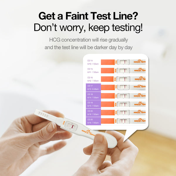 Bâtonnets de test de grossesse Easy @ Home 3 - Tests hCG Midstream, alimentés par Premom Ovulation Predictor iOS et Android App