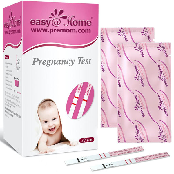 Easy @ Home 20 bandelettes de test urinaire de grossesse (HCG), 20 tests HCG